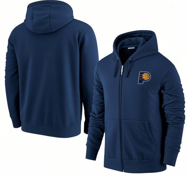Men's Indiana Pacers Navy Primary Logo Full-Zip Hoodie